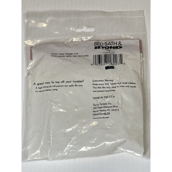 Tervis Tumbler Travel Lid fits 12 Ounce Tumblers Clear Replacement NIP - Picture 3 of 3